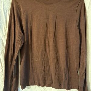 Athleta Brown Long Sleeve Tee Soft Knit Casual
